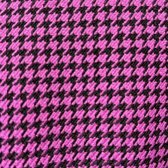 M // Zara Purple Black Houndstooth Long Sleeve Tie Hem Collared Wrap Crop Top - Picture 7 of 11